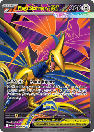 Pokémonkaart Mega Skarmory ex nummer 106/88