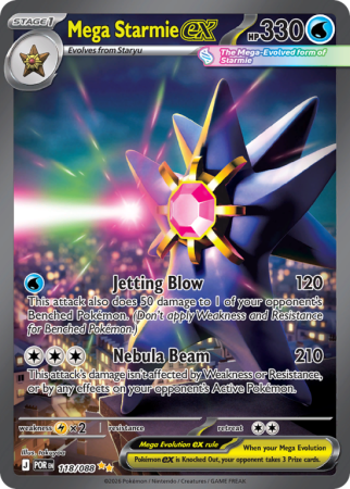 Pokémonkaart Mega Starmie ex nummer 118/88