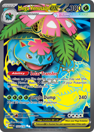 Pokémonkaart Mega Venusaur ex nummer 155/132 uit de set Mega Evolution