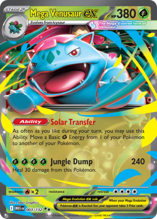 Pokémonkaart Mega Venusaur ex nummer 3/132 uit de set Mega Evolution