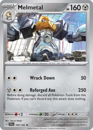 Pokémonkaart Melmetal nummer 104/142 uit de set Stellar Crown (Scarlet & Violet)