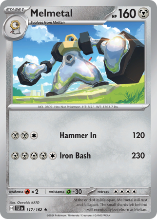Pokémonkaart Melmetal nummer 117/162 uit de set Temporal Forces (Scarlet & Violet)