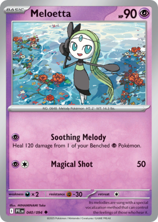 Pokémonkaart Meloetta nummer 40/94 uit de set Phantasmal Flames (Mega Evolution)