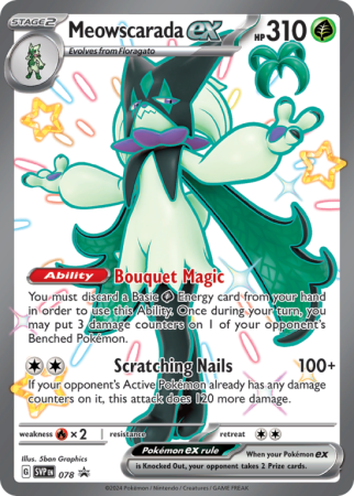 Pokémonkaart Meowscarada ex nummer 78/14 uit de set Scarlet & Violet Black Star Promos (Scarlet & Violet)