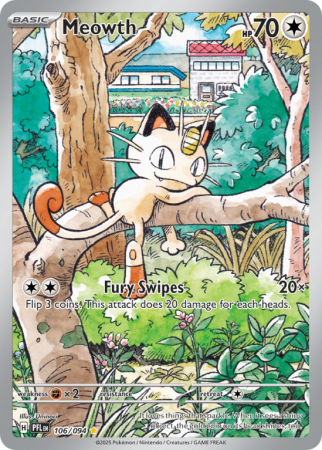 Pokémonkaart Meowth nummer 106/94 uit de set Phantasmal Flames (Mega Evolution)