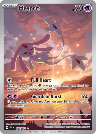 Pokémonkaart Mesprit nummer 204/191