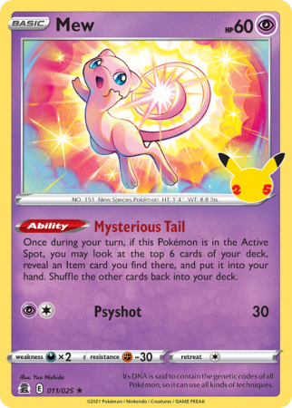 Pokémonkaart Mew nummer 11/25 uit de set Celebrations (Sword & Shield)