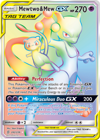 Mewtwo & Mew-GX 242/236 Sun & Moon Unified Minds