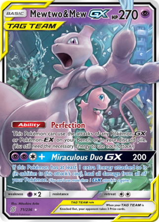 Mewtwo & Mew-GX 71/236 Sun & Moon Unified Minds