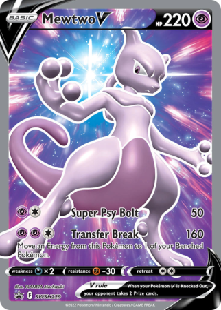 Pokémonkaart Mewtwo V nummer SWSH229/103 uit de set SWSH Black Star Promos (Sword & Shield)