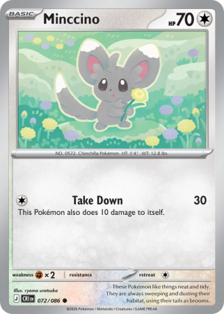 Pokémonkaart Minccino nummer 72/86 uit de set Chaos Rising (Mega Evolution)