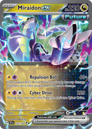 Pokémonkaart Miraidon ex nummer 122/162 uit de set Temporal Forces (Scarlet & Violet)