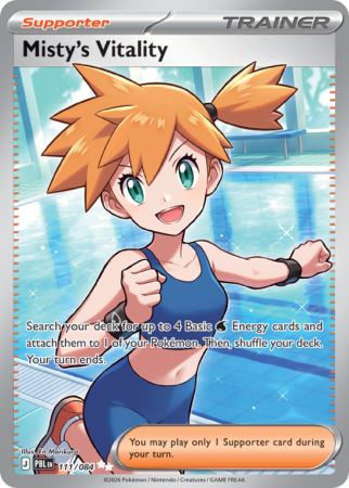 Pokémonkaart Misty's Vitality nummer 111/84 uit de set Pitch Black (Mega Evolution)