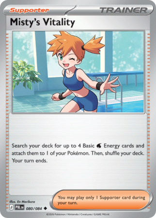 Pokémonkaart Misty's Vitality nummer 80/84