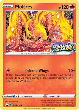 Pokémonkaart Moltres nummer SWSH185/103