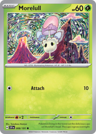 Pokémonkaart Morelull nummer 8/191 uit de set Surging Sparks (Scarlet & Violet)