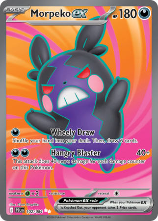 Pokémonkaart Morpeko ex nummer 102/84