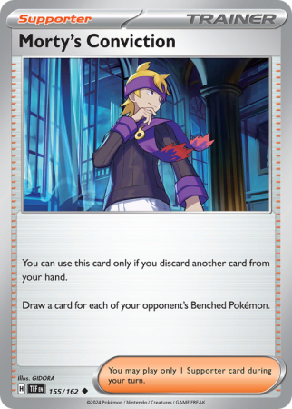 Pokémonkaart Morty's Conviction nummer 155/162