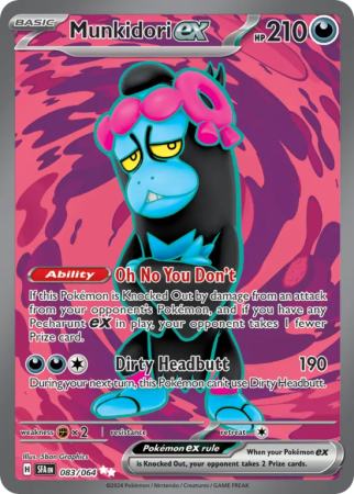 Pokémonkaart Munkidori ex nummer 83/64 uit de set Shrouded Fable (Scarlet & Violet)
