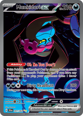 Pokémonkaart Munkidori ex nummer 91/64 uit de set Shrouded Fable (Scarlet & Violet)