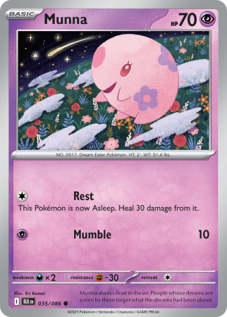 Pokémonkaart Munna nummer 35/86 uit de set Black Bolt (Scarlet & Violet)