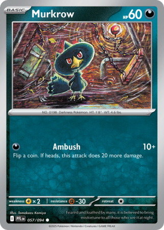 Pokémonkaart Murkrow nummer 57/94