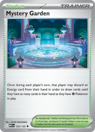 Pokémonkaart Mystery Garden nummer 122/132 uit de set Mega Evolution