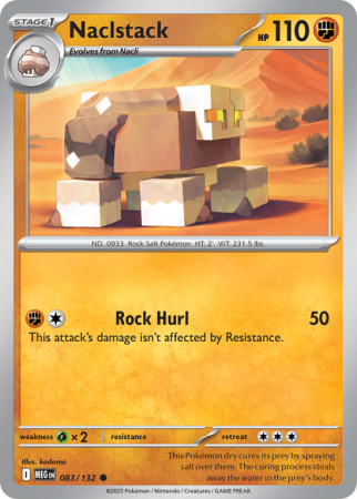Pokémonkaart Naclstack nummer 83/132 uit de set Mega Evolution