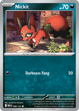 Pokémonkaart Nickit nummer 89/132