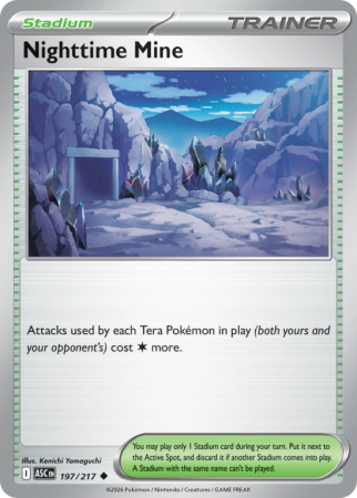 Pokémonkaart Nighttime Mine nummer 197/217 uit de set Ascended Heroes (Mega Evolution)