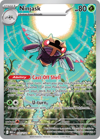 Pokémonkaart Ninjask nummer 137/132 uit de set Mega Evolution