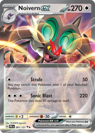Pokémonkaart Noivern ex nummer 91/131 uit de set Prismatic Evolutions (Scarlet & Violet)