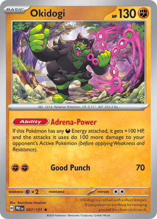 Pokémonkaart Okidogi nummer 57/131 uit de set Prismatic Evolutions (Scarlet & Violet)