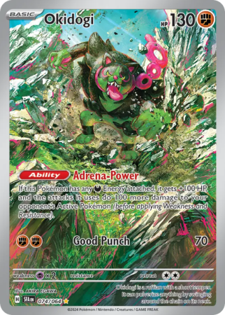 Pokémonkaart Okidogi nummer 74/64 uit de set Shrouded Fable (Scarlet & Violet)