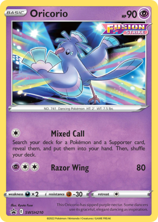 Pokémonkaart Oricorio nummer SWSH210/103
