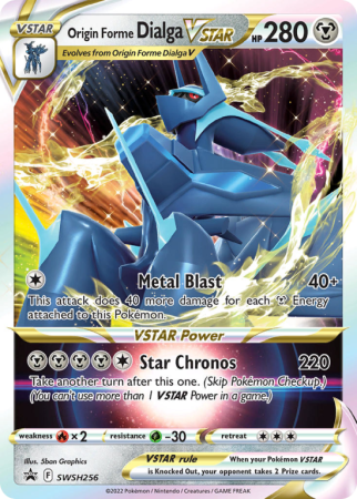 Pokémonkaart Origin Forme Dialga VSTAR nummer SWSH256/103 uit de set SWSH Black Star Promos (Sword & Shield)