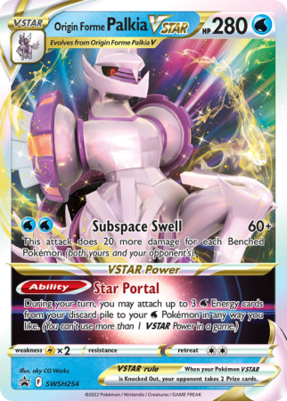 Pokémonkaart Origin Forme Palkia VSTAR nummer SWSH254/103 uit de set SWSH Black Star Promos (Sword & Shield)