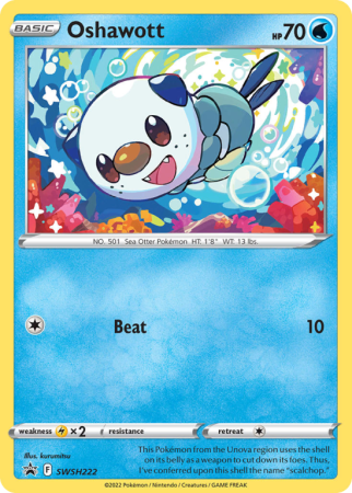 Pokémonkaart Oshawott nummer SWSH222/103