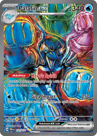 Pokémonkaart Palafin ex nummer 151/131