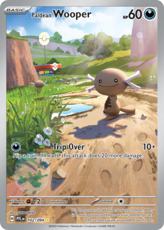Pokémonkaart Paldean Wooper nummer 102/94 uit de set Phantasmal Flames (Mega Evolution)