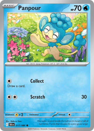 Pokémonkaart Panpour nummer 17/86 uit de set Black Bolt (Scarlet & Violet)