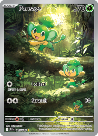 Pokémonkaart Pansage nummer 89/86 uit de set Black Bolt (Scarlet & Violet)