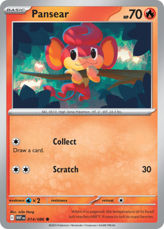 Pokémonkaart Pansear nummer 14/86