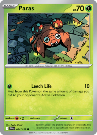 Pokémonkaart Paras nummer 4/159 uit de set Journey Together (Scarlet & Violet)