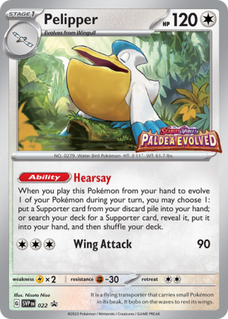 Pokémonkaart Pelipper nummer 22/14 uit de set Scarlet & Violet Black Star Promos (Scarlet & Violet)