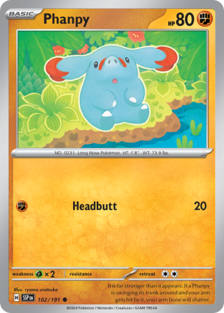 Pokémonkaart Phanpy nummer 102/191