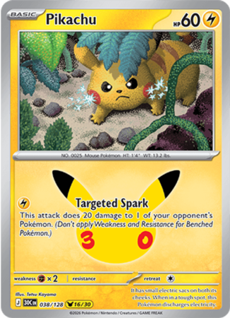 Pokémonkaart Pikachu nummer 038/128