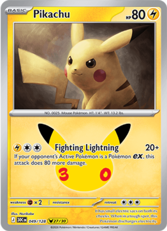 Pokémonkaart Pikachu nummer 049/128