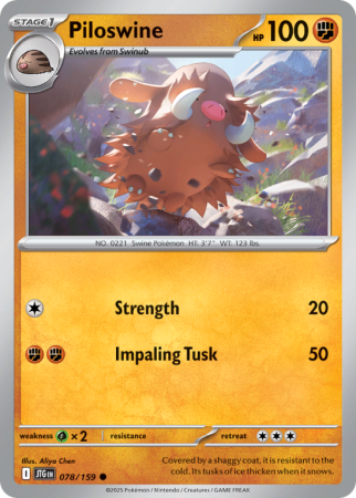 Pokémonkaart Piloswine nummer 78/159 uit de set Journey Together (Scarlet & Violet)