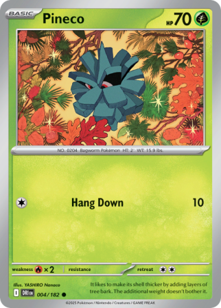 Pokémonkaart Pineco nummer 4/182 uit de set Destined Rivals (Scarlet & Violet)